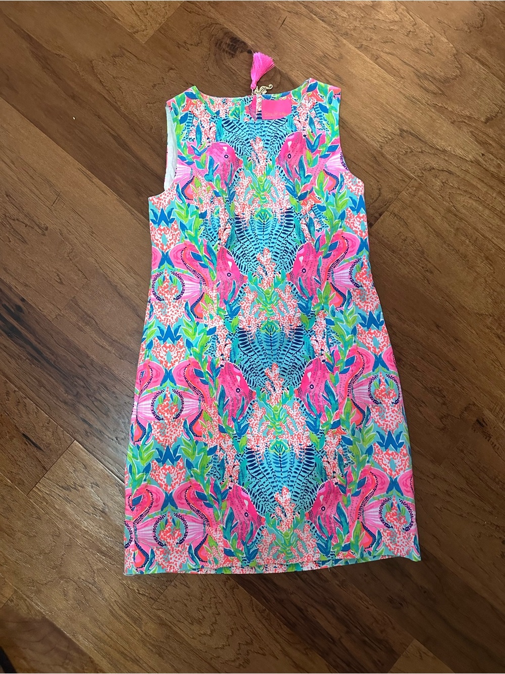 EUC Lilly Pulitzer Mila Shift Dress Multi Reeflection Engineered Woven Sz 6